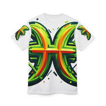 Load image into Gallery viewer, Vibrant Graphic Tee, Unisex AOP Shirt, Unique Streetwear, Casual Summer Top, Graphic Print Fashion Tee, Trendy Everyday Wear