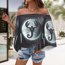 Load image into Gallery viewer, Design 114497925 Scorpio Off Shoulder Trumpet Sleeve Blouse