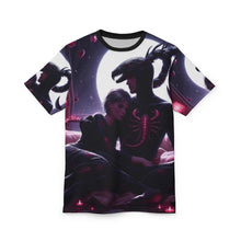 Load image into Gallery viewer, Mystical Romance Unisex Cut & Sew Tee - Moonlit Love & Scorpion Design