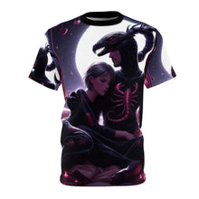 Load image into Gallery viewer, Mystical Romance Unisex Cut & Sew Tee - Moonlit Love & Scorpion Design