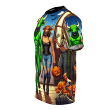 Load image into Gallery viewer, Taurus Halloween (2) Unisex Cut & Sew Tee (AOP)