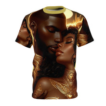 Load image into Gallery viewer, Leo Love in Gold Unisex Cut & Sew Tee - Artistic Couple Design