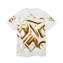 Load image into Gallery viewer, Golden Lion AOP Tee for Unisex, Trendy Graphic T-Shirt, Streetwear Tee, Unique Gift for Him and Her, Birthday, Holiday Apparel