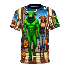 Load image into Gallery viewer, Taurus Halloween (2) Unisex Cut & Sew Tee (AOP)