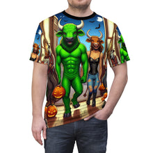 Load image into Gallery viewer, Taurus Halloween (2) Unisex Cut & Sew Tee (AOP)