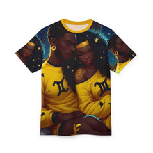 Load image into Gallery viewer, Romantic Gemini Couple Graphic Tee - Unisex Cut & Sew T-Shirt for Love & Connection
