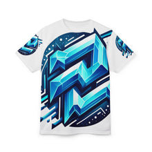 Load image into Gallery viewer, Vibrant Unisex Graphic Tee, AOP Streetwear T-Shirt, Trendy Summer Top, Cool Gift for Him/Her, Art-Inspired Casual Wear