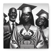Load image into Gallery viewer, Graduation Family Canvas Art, Graduation Gift, Wall Decor, Education Celebration, Black History Month, Motivational Art
