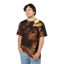 Load image into Gallery viewer, Leo Love in Gold Unisex Cut & Sew Tee - Artistic Couple Design