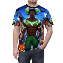 Load image into Gallery viewer, Taurus Halloween (1) Unisex Cut & Sew Tee (AOP)
