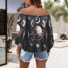 Load image into Gallery viewer, Design 159383639 Scorpio Off Shoulder Trumpet Sleeve Blouse