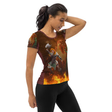 Load image into Gallery viewer, Leo All-Over Print Women's Athletic T-shirt