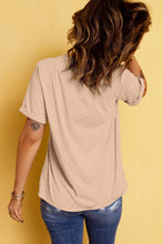 Load image into Gallery viewer, Khaki Halloween Fall Bowknot Graphic Short Sleeve Top
