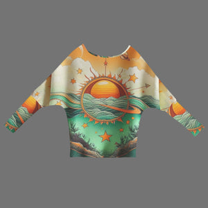 Designer (34) Pisces Casual Long Batwing Sleeve Off Shoulder Sweater