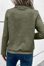 Load image into Gallery viewer, Laurel Green Textured Knit Buttoned Kangaroo Pocket Sweatshirt
