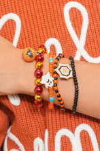 Load image into Gallery viewer, Orange 4pcs Halloween Ghost Spider Web Beaded Bracelet Set
