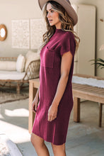 Load image into Gallery viewer, Red Dahlia Patch Pocket Ribbed Knit Short Sleeve Sweater Dress
