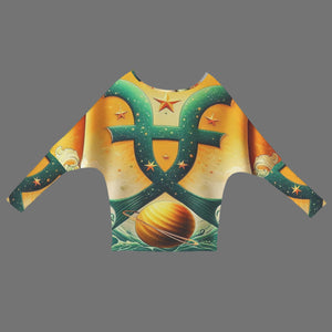 Designer (35) Pisces Casual Long Batwing Sleeve Off Shoulder Sweater