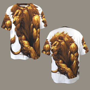 Leo Round Neck Loose T-Shirt (Rough Sketch) 3