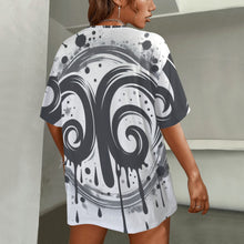 Load image into Gallery viewer, Capricorn Round Neck Loose T-Shirt (Inky Splatter)
