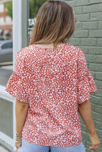 Load image into Gallery viewer, Pink Leopard Spotted Ruffle Sleeve T-Shirt
