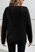 Load image into Gallery viewer, Apricot Boo Knitted Pattern Ribbed Edge Drop Shoulder Sweater
