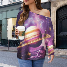 Load image into Gallery viewer, Design 706191904 Sagittarius Casual Long Batwing Sleeve Off Shoulder Sweater
