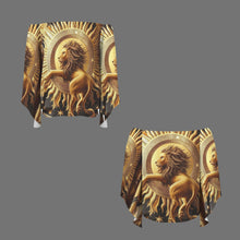 Load image into Gallery viewer, Designer (36) Leo Off Shoulder Trumpet Sleeve Blouse
