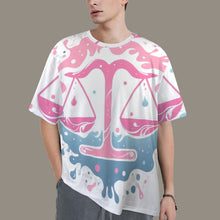 Load image into Gallery viewer, Libra Round Neck Loose T-Shirt (Inky Splatter) 2
