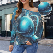 Load image into Gallery viewer, Design 654200207 Aquarius Casual Long Batwing Sleeve Off Shoulder Sweater
