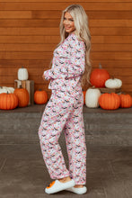 Load image into Gallery viewer, Pink Halloween Eve Haunted Honey Bat Print Pajama Set
