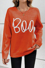 Load image into Gallery viewer, Apricot Boo Knitted Pattern Ribbed Edge Drop Shoulder Sweater
