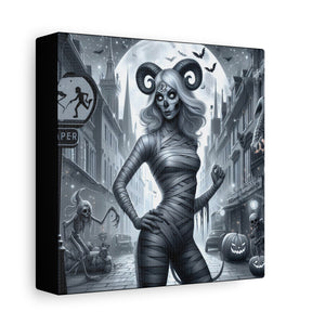 Canvas Print - Halloween Capricorn Astrology Mummy