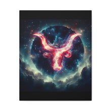 Load image into Gallery viewer, Astrological Taurus Canvas Print | Zodiac Wall Art, Home Decor, Gift for Astrology Lovers, Cosmic Decor, Unique Taurus Art
