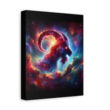 Load image into Gallery viewer, Cosmic Aries Ram Canvas Art, Galaxy Wall Decor, Astrology Gift, Stretched Canvas, Home Decor, Celestial Artwork
