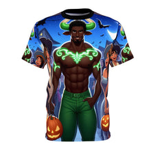 Load image into Gallery viewer, Taurus Halloween (1) Unisex Cut &amp; Sew Tee (AOP)
