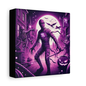 Halloween Wall Art, Spooky Canvas, Gothic Home Decor, Haunted House Decor, Mummy Artwork, Creepy Wall Hanging