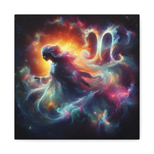 Load image into Gallery viewer, Galactic Zodiac Virgo Canvas Art, Astrology Decor, Horoscope Wall Art, Cosmic Home Decor, Celestial Gift for Space Lovers
