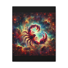 Load image into Gallery viewer, Cosmic Scorpio Canvas Art, Zodiac Wall Decor, Celestial Home Decor, Scorpio Gift, Astrology Wall Art

