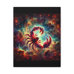 Cosmic Scorpio Canvas Art, Zodiac Wall Decor, Celestial Home Decor, Scorpio Gift, Astrology Wall Art