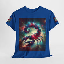 Load image into Gallery viewer, Cosmic Scorpion Tee | Unisex Heavy Cotton Tee | Astrowar Graphic Tees | Space Lover Apparel | Unique Astrology Shirt | Gift for Star [...]
