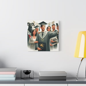 Graduation Canvas Print, Gift for Grads, Wall Art for Celebrations, Proud Graduate Decor, Customizable Artwork