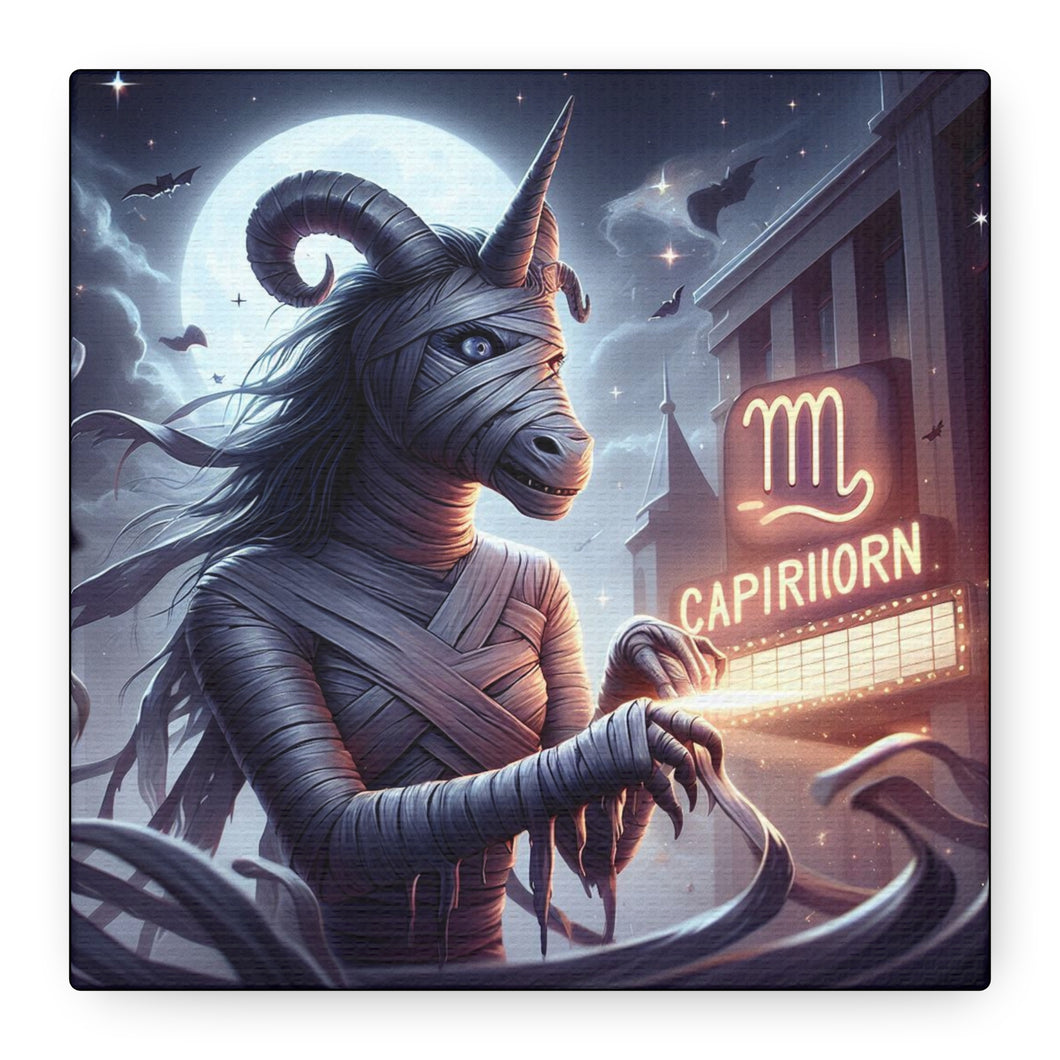 Canvas Print - Halloween Capricorn Astrology Mummy