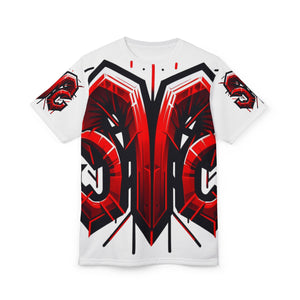 Stylish Graphic Tee Art, Streetwear Vibe, Bold Red Design, Gift for Men & Women, Urban Fashion Must-Have, Casual Wear Essential