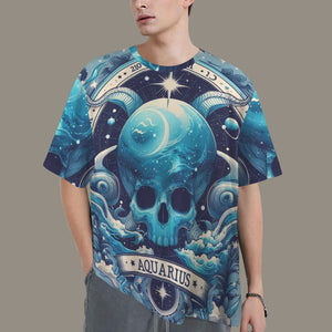 Aquarius (2) Round Neck Loose T-Shirt
