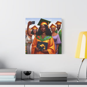 Graduation Canvas Art, Celebratory Wall Decor, College Graduation Gift, Personalized Room Decoration, Unique Art for Graduates