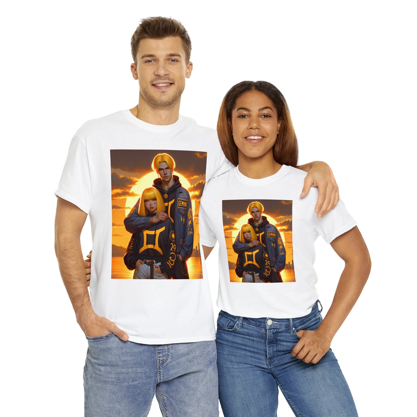 Unisex Gemini Couple (1) Heavy Cotton Tee