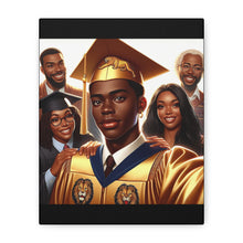 Load image into Gallery viewer, Graduation Celebration Canvas Print, Wall Art for Graduates, Custom Home Decor, Graduation Gift, College Hero Portrait, Family Love Display
