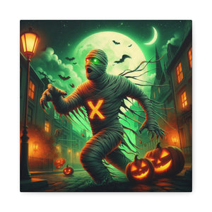 Spooky Halloween Wall Art Canvas, Mummy Decor for Fall, Halloween Party Decoration, Frightening Home Decor, Unique Gift Idea