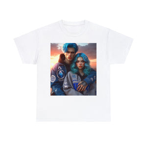 Unisex Aquarius Couple (1) Heavy Cotton Tee